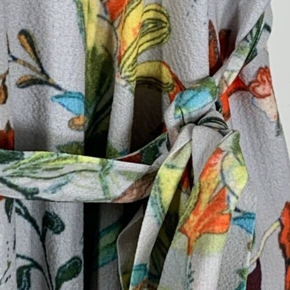 Essue Gray Floral Sleeveless Sundress Mini Flare Dress Medium - Picture 11 of 13